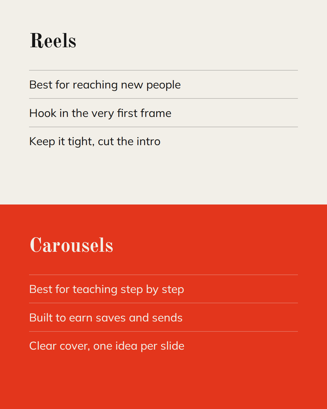 Simple text carousel, slide 4 of 9