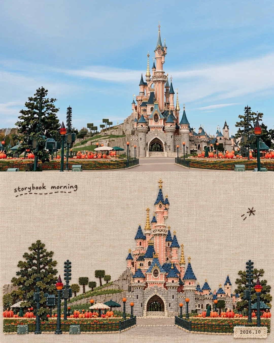 Stitch postcard effect